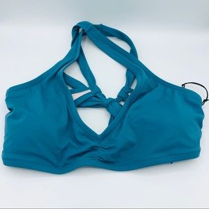 Shade & Shore Cinch Front Bralette Bakini Top Teal